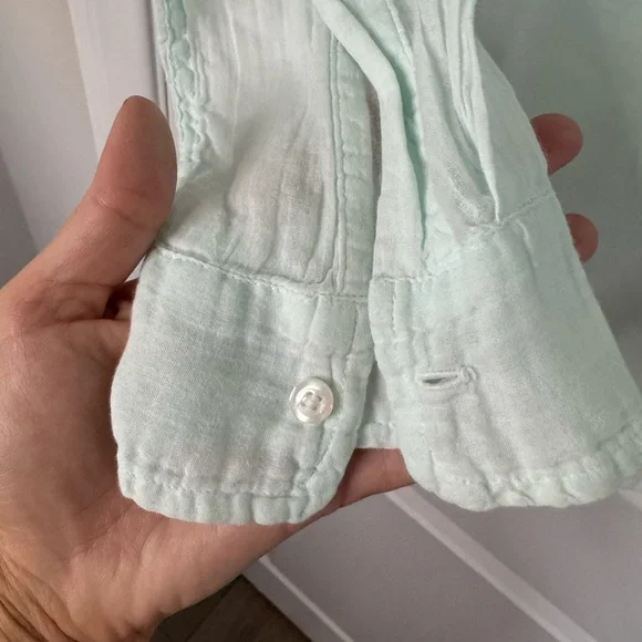 Frank & Eileen Barry Button Down Shirt Mint Green Lightweight 100% Cotton Small - Picture 4 of 13